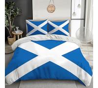 Generico Copripiumino Singolo 150x200 Bandiere incrociate Copri Piumino 3 Pezzi Microfibra Morbido Con Cerniera Blu Copri Piumone e 2 Federe Cuscino 50x80cm QD44