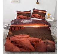 Generico Copripiumino Singolo Atardecer Biancheria Da Letto Microfibra Morbida Valle De Las Olas Copripiumini 150x200 cm con 2 Federe Cuscino, Zip Nascosto -Kg5138