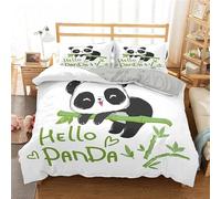 Generico Copripiumino Singolo Bambina Bambini Panda Copripiumino 150x200 3D + 1 Feder 50 x 80 cm 100% Microfibra Set di Biancheria Morbida, Traspirante, Chiusura a Cerniera 512W10Q0158
