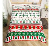 Generico Copripiumino Singolo Fiocco di Neve Copripiumino 135x200 Omino di Pan di Zenzero Morbido Microfibra Copripiumone 3D Stampato Copripiumini e 2 Federe 50x75 cm Palla di Natale Q392