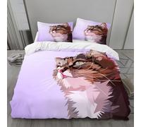 Generico Copripiumino Singolo Gatto Copripiumino 135x200 Animali Morbido Microfibra Copripiumone 3D Stampato Copripiumini e 2 Federe 50x75 cmY14