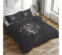 Generico Copripiumino Singolo Leone, Biancheria da Letto Leone Maschio Animali Selvatici 130x200 cm, Morbido Microfibra, Chiusura con Cerniera Include 1 Federa 50x80 cm PZ&S-31