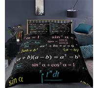 Generico Copripiumino Singolo Matematica Biancheria da Letto Microfibra Morbido e Traspirante Copripiumino 150x200 con Cerniera e 1 Federe 50x80 cm 5G9X180001