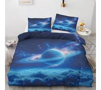 Generico Copripiumino Una Piazza e Mezza Giove Copripiumino 200x200 3D + 1 Feder 50 x 80 cm 100% Microfibra Set di Biancheria Morbida, Traspirante, Chiusura a Cerniera