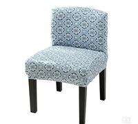 Generico Coprisedie Senza Braccioli Piccolo, Coprisedie Elastiche per Sedie da Pranzo, Copripoltrona Lavabile Protezione per Soggiorno Camera Hotel(Blue,Pattern B)