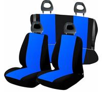 Generico Coprisedili Auto in Cotone 100% Made in Italia, Compatibili con Panda (169) 2003/2012 nero/azzurro