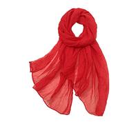 Generico Coprispalle Argento Stola Donna Cerimonia Oro Rosa Sciarpa per la protezione solare della sciarpa di normale sottile in chiffon tinta unita colorata Sciarpa Donna Beige Stola (Red, One Size)