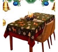 Generico Copritavola Natalizio - Babbo Natale e Renne Riutilizzabile,Tovaglie Natalizie Per Feste E Copritavola | Per Interno Esterno Cucina Ristorante Festa Invernale Raduno Familiare
