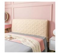 Generico Copritestata letto in velluto elasticizzato for camera da letto e hotel, protezione elastica con tasca portaoggetti, facile da installare, tessuto morbido di alta qualità.(Beige,120cm)