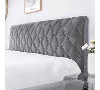Generico Copritestata trapuntata con lati elastici - Copriletto in velluto antipolvere for la ristrutturazione e il rinnovo della camera da letto(Gray,190cm)