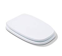 Generico Copriwater Compatibile Pozzi Ginori Square Sedile WC in Legno Bianco Lucido Cerniere Cromate