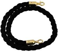 Generico Corda di Sostegno in Canapa Intrecciata Nera Resistente - Divisorio per Code da 3 m/9,8 Piedi per Il Controllo della Folla, Design Intrecciato Resistente per la Gestione degli Eventi e l'org