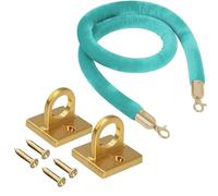 Generico Corda di Velluto montata a Parete con 2 Ganci, 3-13 Piedi, Regolabile, barriera per Code, per Eventi VIP, Cinema, Tappeto Rosso, Controllo della Folla - qualità Premium