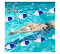 Generico Corda divisoria per corsie Piscina Blu e Bianca - Kit di Linea di Sicurezza Galleggiante da 7 Metri per Zone Basse e Profonde, galleggianti di barriera per Piscina, marcatori di corsia di Nu
