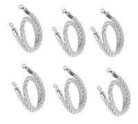 Generico Corde di Protezione per Code con Ganci argentati, Pali di Sicurezza in Canapa Intrecciata da 2,5 m, Corde Resistenti per Il Controllo della Folla per Eventi, Feste e luoghi di ritrovo