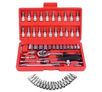 Generico Cordless Wrench Ratchet - 46-Piece Anti-Slip Multifunction Ratchet Set | Portable Tool For Automotive, Construction, Marine & Electrical Repair