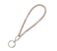 generico Cordoncino per Telefono in Cristallo Champagne - Oro, Corto, Anti-Perdita | 1 Pezzo | per Polso, Borsa | Portachiavi