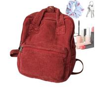 Generico Corduroy Laptop Backpack, Retro School Bag, Small Purse, Large Capacity, Soft Handle, Lightweight Travel Pack, Stylish Casual Daypack, Girls Boys, Daily Use, Work, Outings