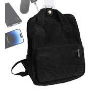 Generico Corduroy Rucksack - Laptop Travel with Grip Handle, Trendy Small Backpack Purse Storage, Spacious Laptop Carrier for Secondary School College Casual Trips Day Out Bag Female Daily Carry Use
