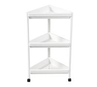 Generico Corner Shelf - 3-Tier Space-Saving With Bottom Wheels, Triangle Shelf Display Rack | 32.5x32.5x73.3cm For Living Room Bedroom Bathroom Books Plant Pots Seasoning Bottles