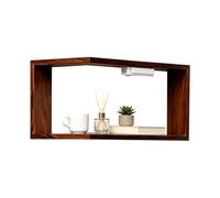 Generico Corner Shelf - Rustic L Shaped Organizer with LED Lights