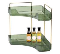 Generico Corner Shelves for Bathroom - 2 Tier Organizer | Bathroom Corner Counter Organizer | Makeup Storage Shelf Vanity Tray, Sink