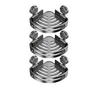 Generico Corner Shower Rack - 3 Tier Organizer | No Drill Suction Cup Shower Shelf With Hooks, 40 Lbs Load Capacity For Bathtub, Hotel, Home, Apartment, Dorm, Nursery, Soap And Toiletries