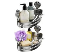 Generico Corner Shower Shelves,2 Pieces Storage Suction Cup - Bathroom Corner Shelf Wall Storage | Space-Saving for Shampoo Sponge Soap Body Wash Toiletry Organization Kitchen Apartment Dorm Hotel