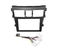 Generico Cornice per Autoradio Cornice Autoradio da 9 Pollici per Vios per Yaris 2008-2014 con Lettore MP5 Frontalino E Copertura Cruscotto Stereo Formato 2 DIN(Black with Cable)