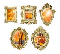 Generico Cornici Vintage Mini - 5 Pezzi Arredo Antico in Resina per Foto - Mini Cornice Decorativa - per Hobby Creativi, Esposizione Gioielli, Fotografia, Festa, Hotel, Casa, Museo