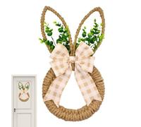 Generico Corona Decorativa Pasquale da Esterno | Ciondolo a Forma di Coniglio con Benvenuto - Ghirlanda Pasquale per Porta d'Ingresso,per Esterno Interno Finestra Parete Camera da Soggiorno