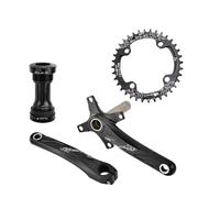 Generico Corona for Bicicletta 104BCD Lega di Alluminio for Bici con Piastra Inferiore 170mm Nera 32T 34T 36T 38T(Crank BB Round 36T,165mm)