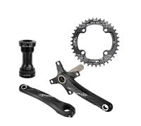 Generico Corona for Bicicletta 104BCD Lega di Alluminio for Bici con Piastra Inferiore 170mm Nera 32T 34T 36T 38T(Crank BB Round 38T,170mm)