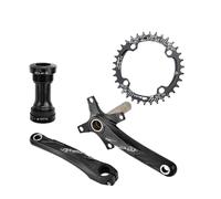 Generico Corona for Bicicletta 104BCD Lega di Alluminio for Bici con Piastra Inferiore 170mm Nera 32T 34T 36T 38T(Crank BB Round 34T,165mm)