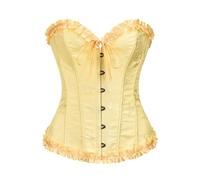 Generico Corpetto Corsetto per Donna con Lacci e Stecche Bustier Floreale Overbust per Costume Halloween