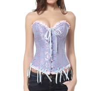 Generico corpetto top donna vampiro donna Modello ricamato con struttura interna rigida, taglie ampie disponibili per silhouette di ogni tipologia(Blu3XL)