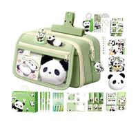 Generico Corredo Scolastico per Bambini - Forniture Scolastiche a Tema Panda,Astuccio Porta Penne per Bambini | per Regalo Compleanno Natale Stagione del Ritorno a Scuola