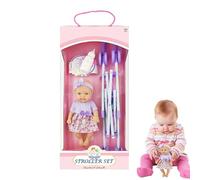 Genérico Corridore Set per bambini - Carroller pieghevole da 10 pollici, giocattolo per bambole per asilo, gioco per giocare | Gioca completa con AC