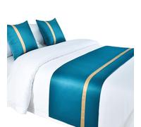 Generico Corridori Letto, Reversibile Fatto a Mano Perfetto, 1.2M Morbido Come la Seta, Protezione per il Letto, per la Casa e L'hotel-blue 1