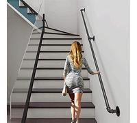 Generico Corrimano Antiscivolo Neri per Scale da 1 a 20 Piedi con Accessori, Kit di ringhiera per Scale per Bambini, Anziani, balaustra, corrimano Nero per Scale per corridoio, casa, Bagno,