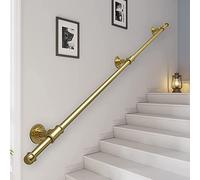 Generico Corrimano per Scale, corrimano per Scale, staffe per Esterni, corrimano per gradini, ringhiere per Scale, Patio, Recinzione, palo, Vintage 1ft-20ft Oro per Scale Interne ed Esterne, Kit di r