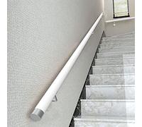 Generico Corrimano per Scale, ringhiere per Esterni, Scale da Giardino, corrimano in Legno, Kit per ringhiera delle Scale Antiscivolo, corrimano a Parete con Asta di Supporto e maniglioni Dritti, Cor