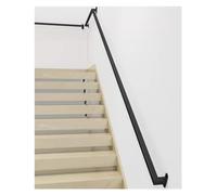 Generico Corrimano Tubolare Quadrato Nero per Scale Interne, maniglione Antiscivolo a Parete per terrazza, soppalco, Veranda, Garage - Kit ringhiera in Ferro battuto, Regolabile da 90 cm a 7,9 m (4 s