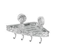 Generico Corrugated Suction Cup Storage Rack, Light Luxury Glacier Pattern Suction Cup Holder Bathroom Storage Rack No Drilling Required Bathroom Wall Holder, Clear Acrylic (Clear-b)