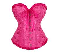 Generico Corsetto da Donna Elegante Top a Tubo Bustier con Lacci Floreali Body Modellante Shapewear Aderente Stile Medievale Vintage Costume Sexy Taglie Forti Bustier Regolabile
