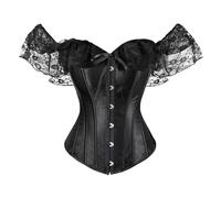 Generico Corsetto da Donna Taglie Forti con Coulisse Vintage Overbust Sottile Lacci Elegante Corsetti Top Halloween Festa per Ridurre Vita E Allenare