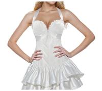 Generico Corsetto da Donna Taglie Forti Corpetto Casual Satin Floreale Slim Elegante Cuore Stringivita Modellante Corsetti Top per La Vita Shapewear Ridurre E Allenare