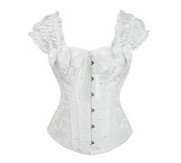 Generico Corsetto da Donna Taglie Forti Corpetto Casual Satin Floreale Stretto Osso di Plastica Underbust Bustino Pizzo Disossato Bustier per La Vita Shapewear Ridurre E Allenare