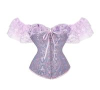 Generico Corsetto Donna 2025 Lace Up Slim Stretto Osso di Plastica Underbust Satin Bustino Overbust Vita per La Shapewear Gioco Pirata