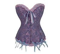 Generico Corsetto Donna Dimagrante Satin Floreale Bustini Elegante Medievale Lingerie Stringivita Casual Push Up Steampunk Corset Bustier Halloween Pirata Corsetti Gotico Corsage Modellante Bustino